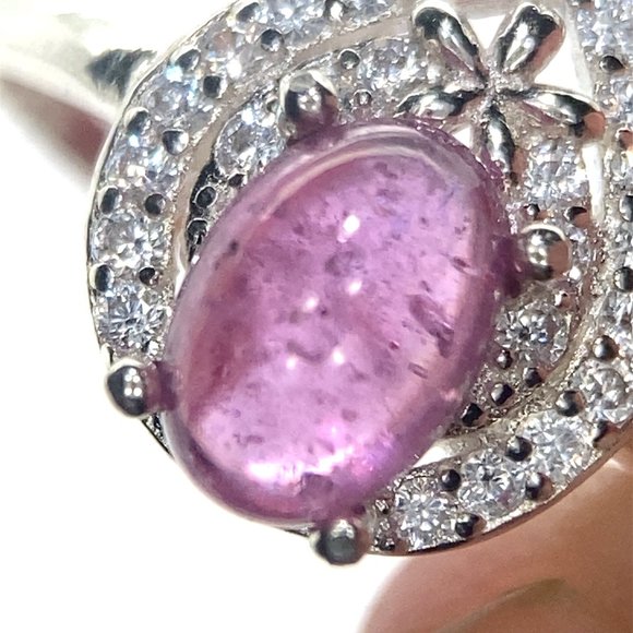 Pink Sapphire 1.90ct Platinum Finish Solid 925 Sterling Silver Ring - Picture 3 of 8
